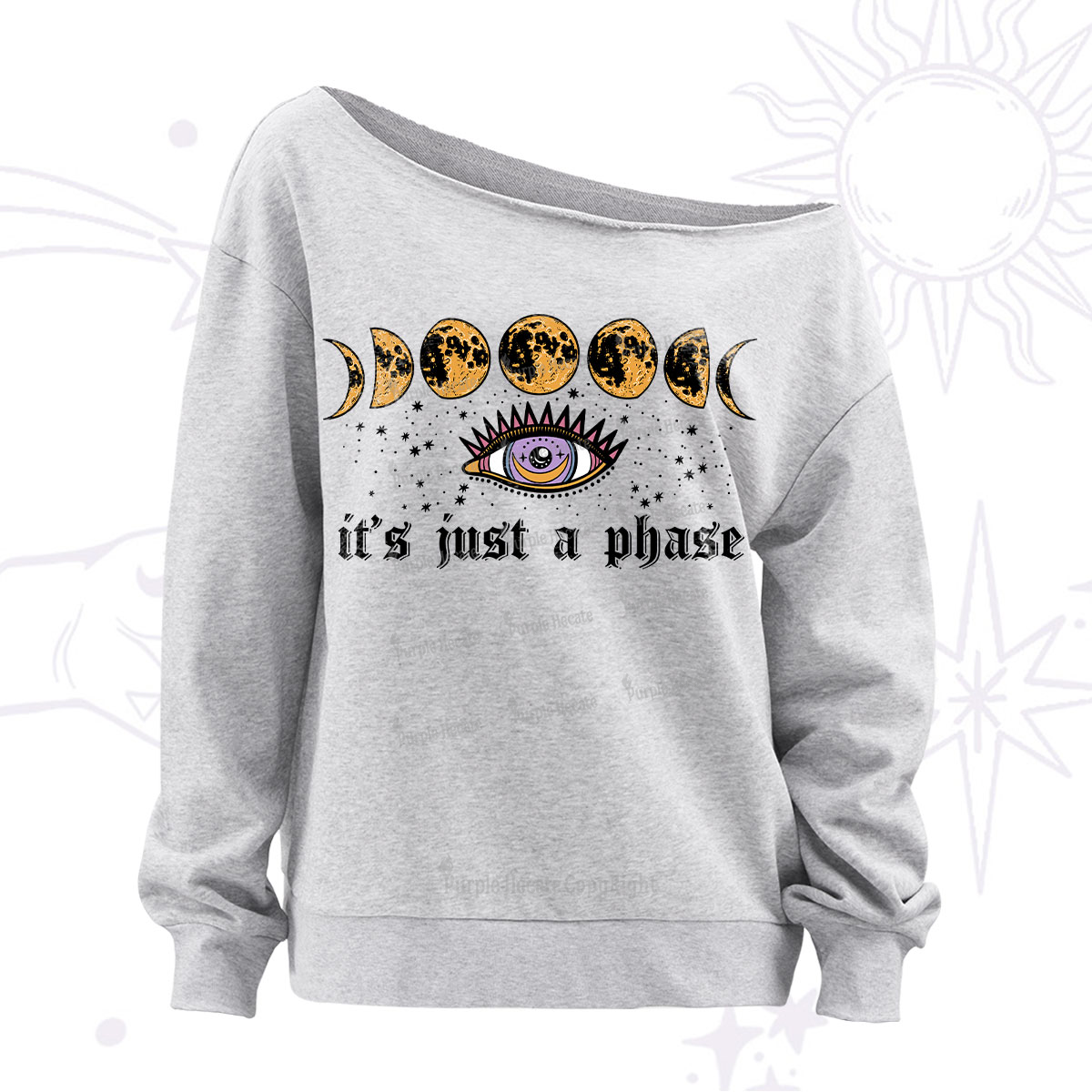 Purplehecate It's Just A Phase Off The Shoulder Sweatshirt