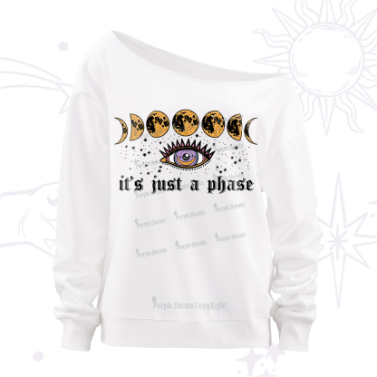 Purplehecate It's Just A Phase Off The Shoulder Sweatshirt