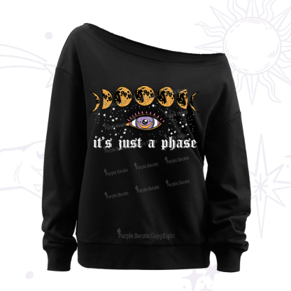 Purplehecate It's Just A Phase Off The Shoulder Sweatshirt