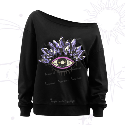 Purplehecate Crystal Eye Off The Shoulder Sweatshirt
