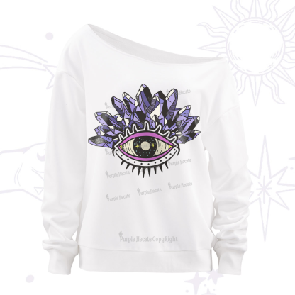 Purplehecate Crystal Eye Off The Shoulder Sweatshirt