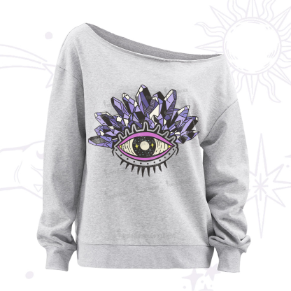 Purplehecate Crystal Eye Off The Shoulder Sweatshirt