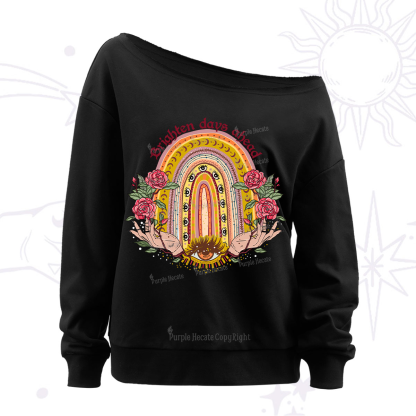 Purplehecate Brighten Days Ahead Off The Shoulder Sweatshirt