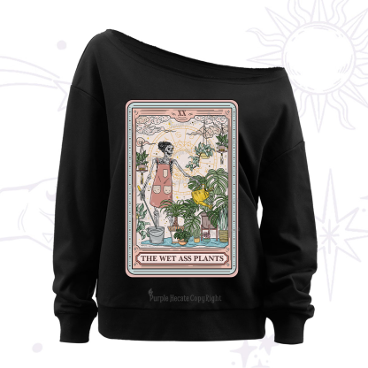 Purplehecate The Wet Ass Plants Tarot Off The Shoulder Sweatshirt