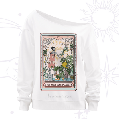 Purplehecate The Wet Ass Plants Tarot Off The Shoulder Sweatshirt