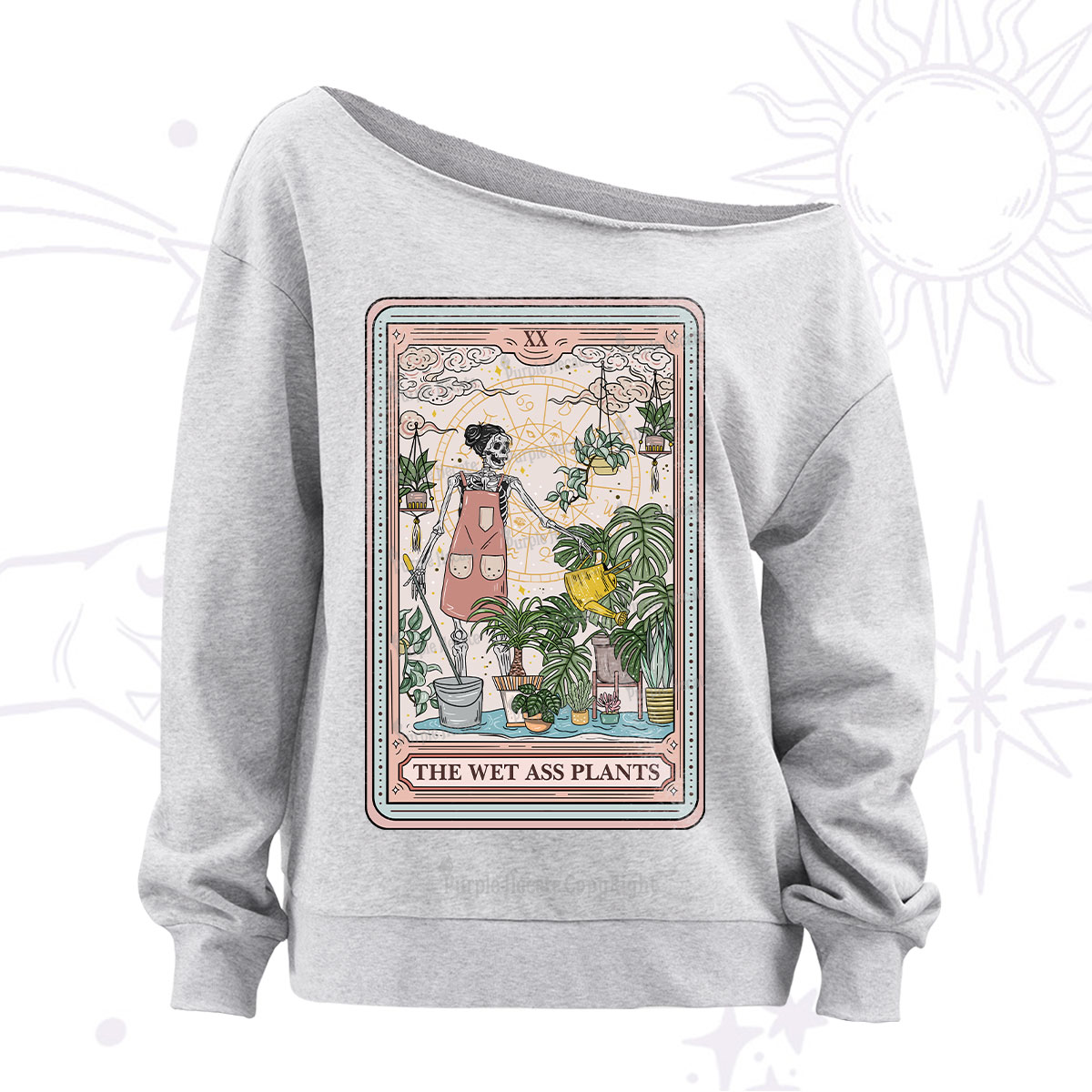 Purplehecate The Wet Ass Plants Tarot Off The Shoulder Sweatshirt