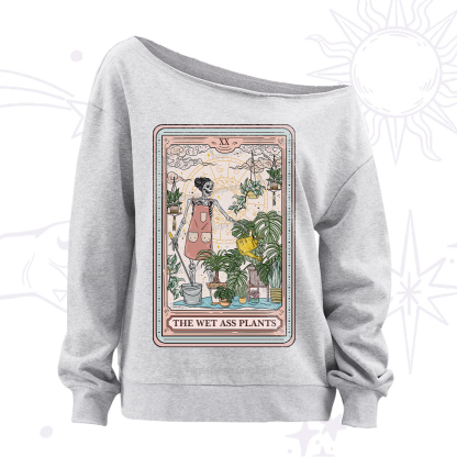 Purplehecate The Wet Ass Plants Tarot Off The Shoulder Sweatshirt