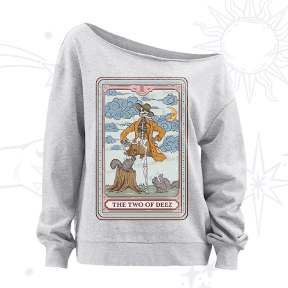 Purplehecate The Two Of Deez Tarot Washed T-Shirt Off The Shoulder Sweatshirt