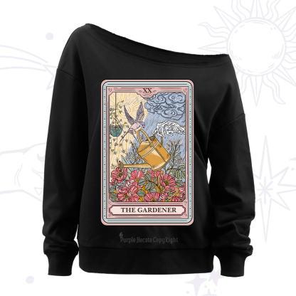 Purplehecate The Gardener Tarot Off The Shoulder Sweatshirt