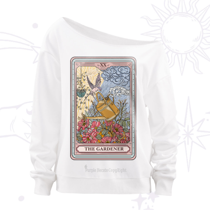Purplehecate The Gardener Tarot Off The Shoulder Sweatshirt