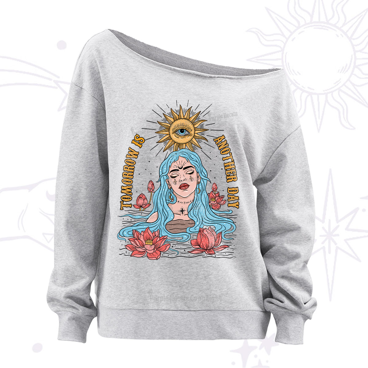 Purplehecate Tomorrow Is Another Day Off The Shoulder Sweatshirt
