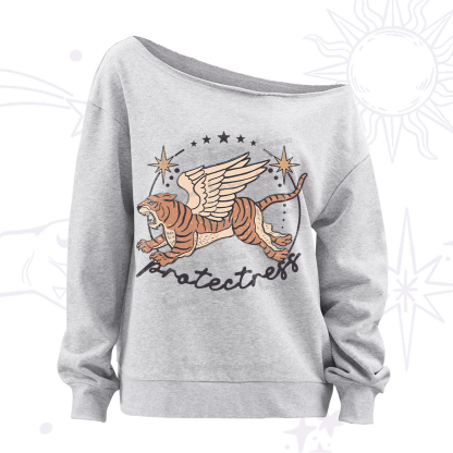 Purplehecate Protectress Off The Shoulder Sweatshirt