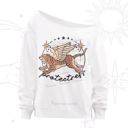 Purplehecate Protectress Off The Shoulder Sweatshirt