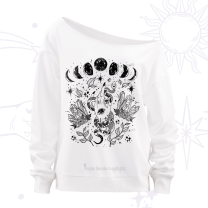Purplehecate Reach For The Moon Off The Shoulder Sweatshirt