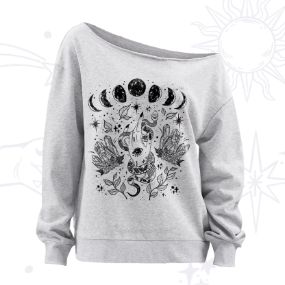 Purplehecate Reach For The Moon Off The Shoulder Sweatshirt