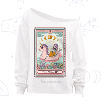 Purplehecate The Audacity Skeleton Tarot Card Off The Shoulder Sweatshirt