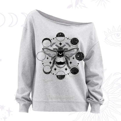 Purplehecate Moon Bee Off The Shoulder Sweatshirt