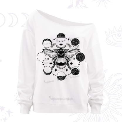 Purplehecate Moon Bee Off The Shoulder Sweatshirt