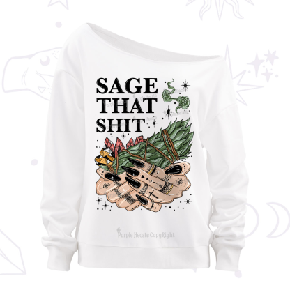 Purplehecate Smudge That Shit Off The Shoulder Sweatshirt