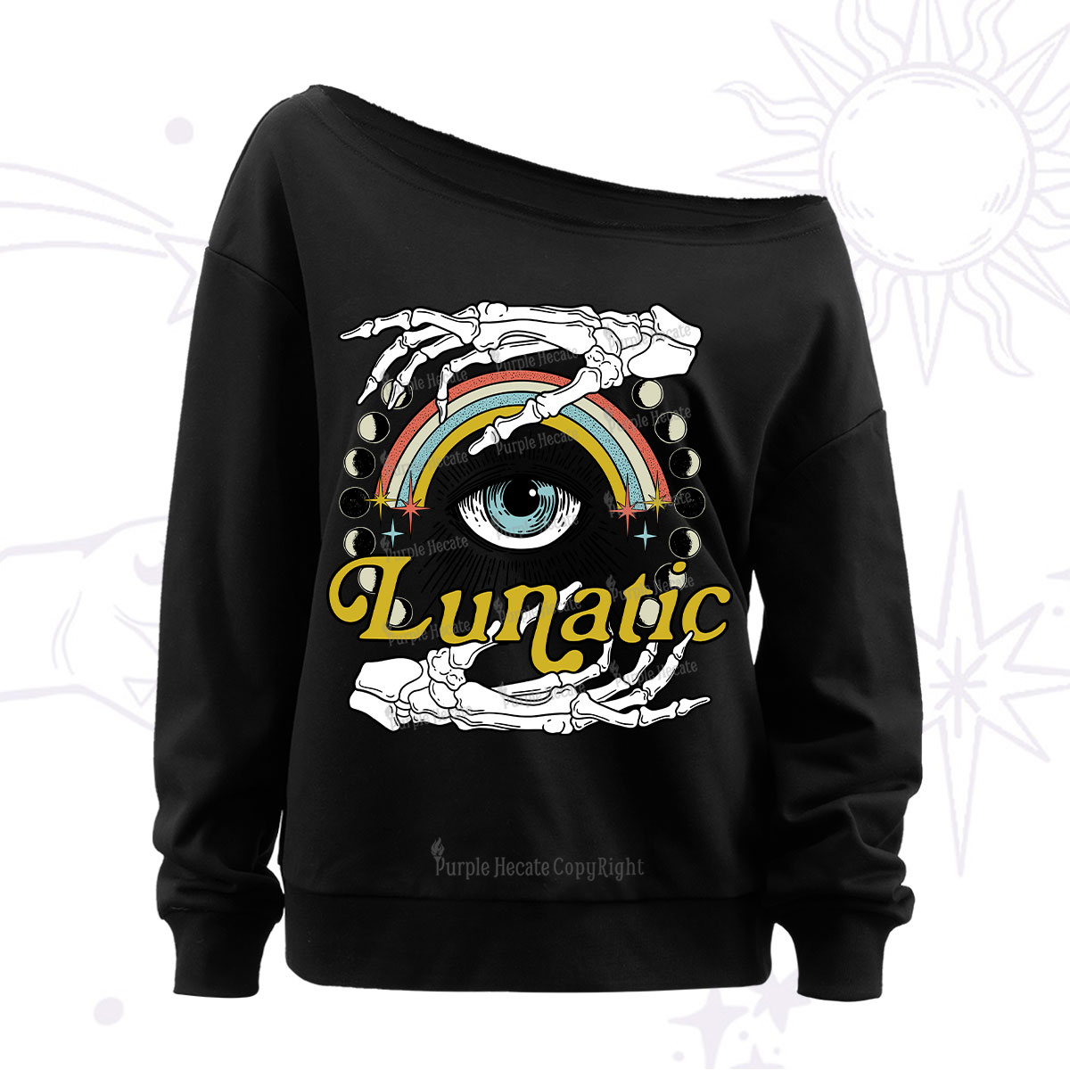 Purplehecate Lunatic Off The Shoulder Sweatshirt