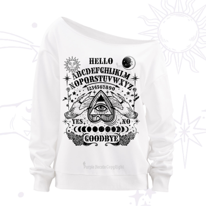 Purplehecate Hello Goodbye Off The Shoulder Sweatshirt