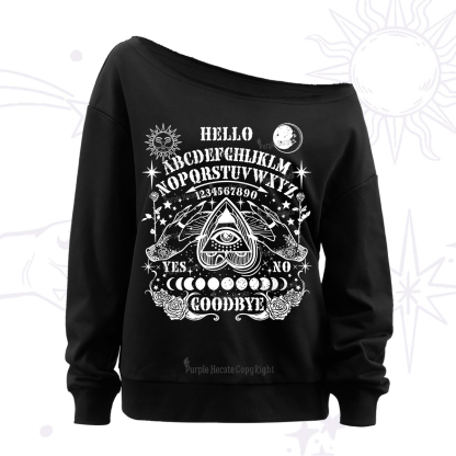 Purplehecate Hello Goodbye Off The Shoulder Sweatshirt