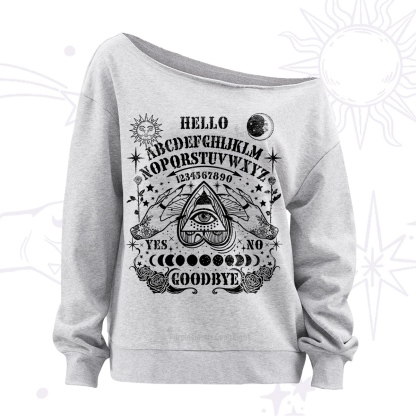 Purplehecate Hello Goodbye Off The Shoulder Sweatshirt