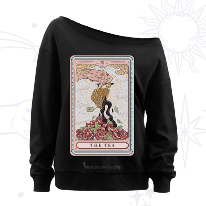 Purplehecate The Tea Food Tarot Off The Shoulder Sweatshirt