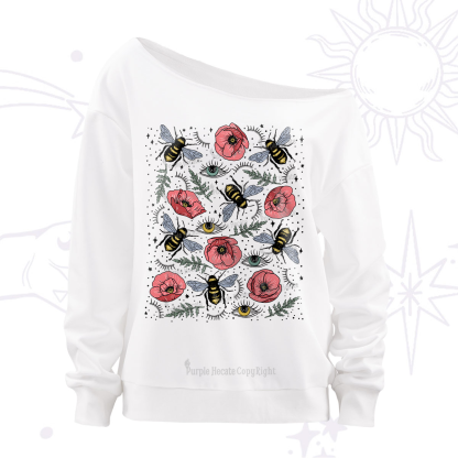 Purplehecate The Bee's Knees Off The Shoulder Sweatshirt