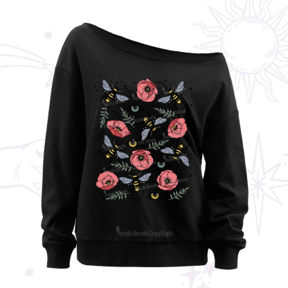Purplehecate The Bee's Knees Off The Shoulder Sweatshirt