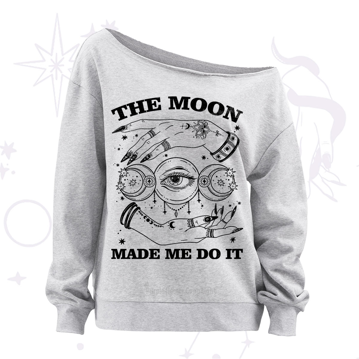 Purplehecate Funny The Moon Made Me Do It Off The Shoulder Sweatshirt