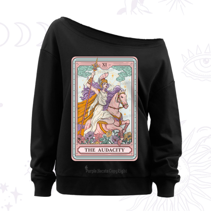 Purplehecate The Audacity Tarot Card Off The Shoulder Sweatshirt