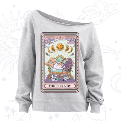 Purplehecate The Dog Mom Tarot Off The Shoulder Sweatshirt