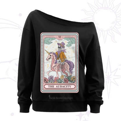 Purplehecate The Audacity Tarot Card Off The Shoulder Sweatshirt
