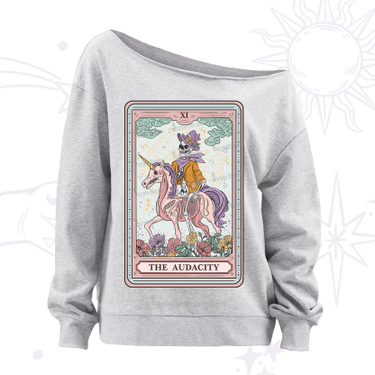 Purplehecate The Audacity Tarot Card Off The Shoulder Sweatshirt