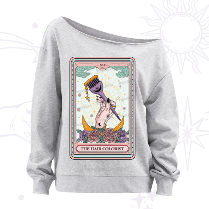 Purplehecate The Hair Colorist Tarot Off The Shoulder Sweatshirt