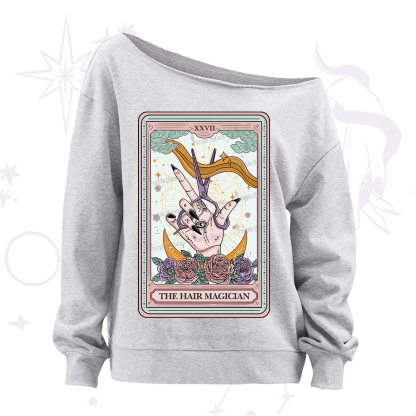 Purplehecate The Hair Magician Tarot Off The Shoulder Sweatshirt