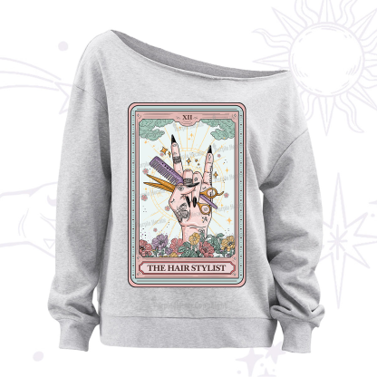 Purplehecate The Hair Stylist Tarot Off The Shoulder Sweatshirt