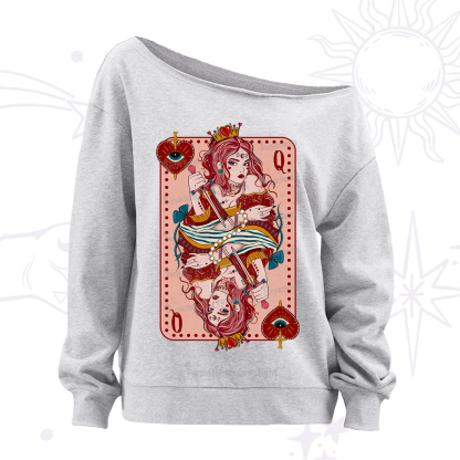 Purplehecate Queen of Hearts Off The Shoulder Sweatshirt