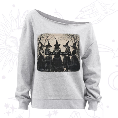 Purplehecate Girls Will Be Girls Witch Off The Shoulder Sweatshirt