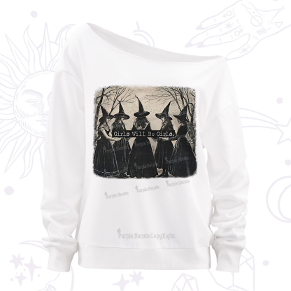 Purplehecate Girls Will Be Girls Witch Off The Shoulder Sweatshirt