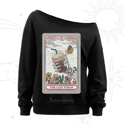 Purplehecate The Last Straw Tarot Off The Shoulder Sweatshirt