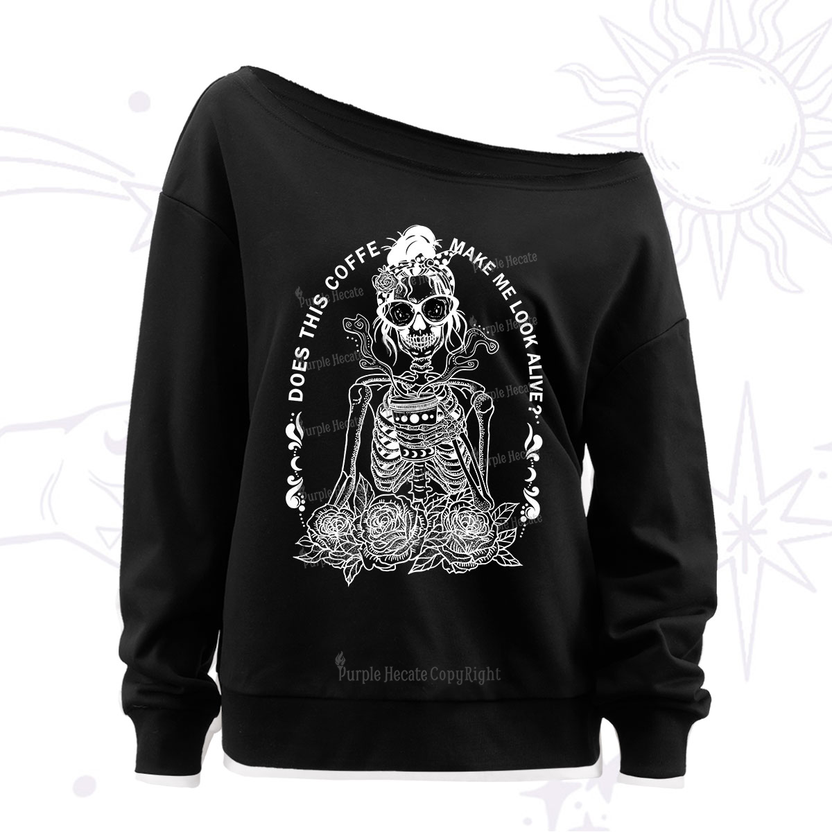 Purplehecate Magical But Slightly Bitter Off The Shoulder Sweatshirt