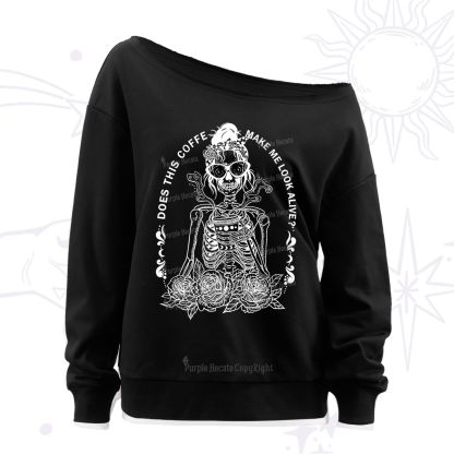 Purplehecate Magical But Slightly Bitter Off The Shoulder Sweatshirt