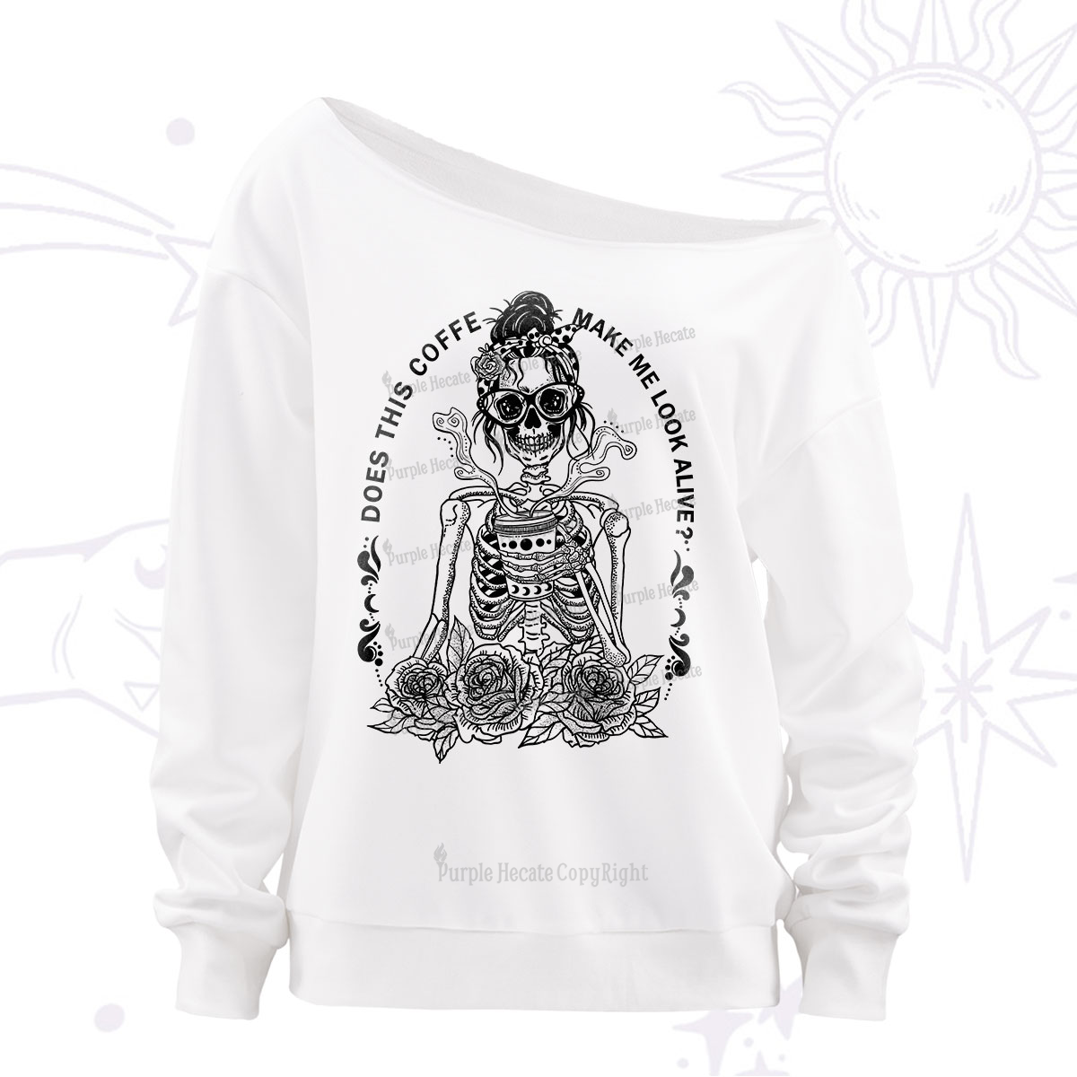 Purplehecate Magical But Slightly Bitter Off The Shoulder Sweatshirt