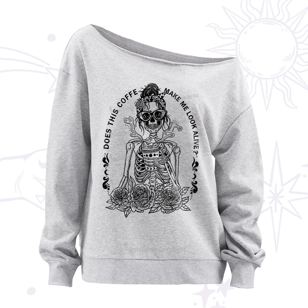 Purplehecate Magical But Slightly Bitter Off The Shoulder Sweatshirt