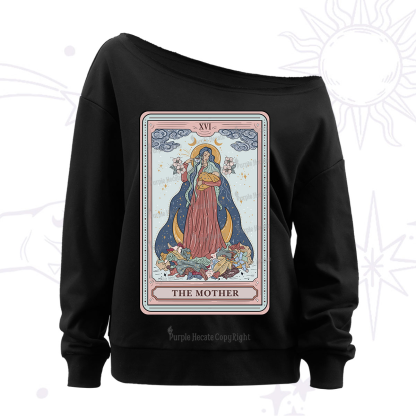 Purplehecate The Mother Tarot Off The Shoulder Sweatshirt