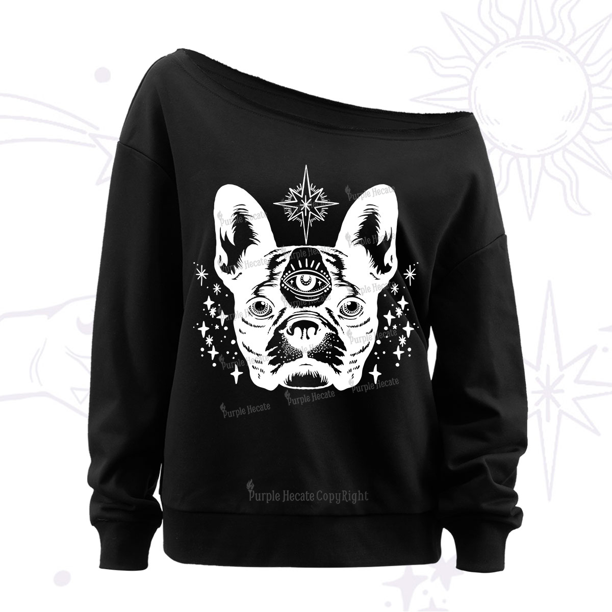 Purplehecate Like A Boss Off The Shoulder Sweatshirt