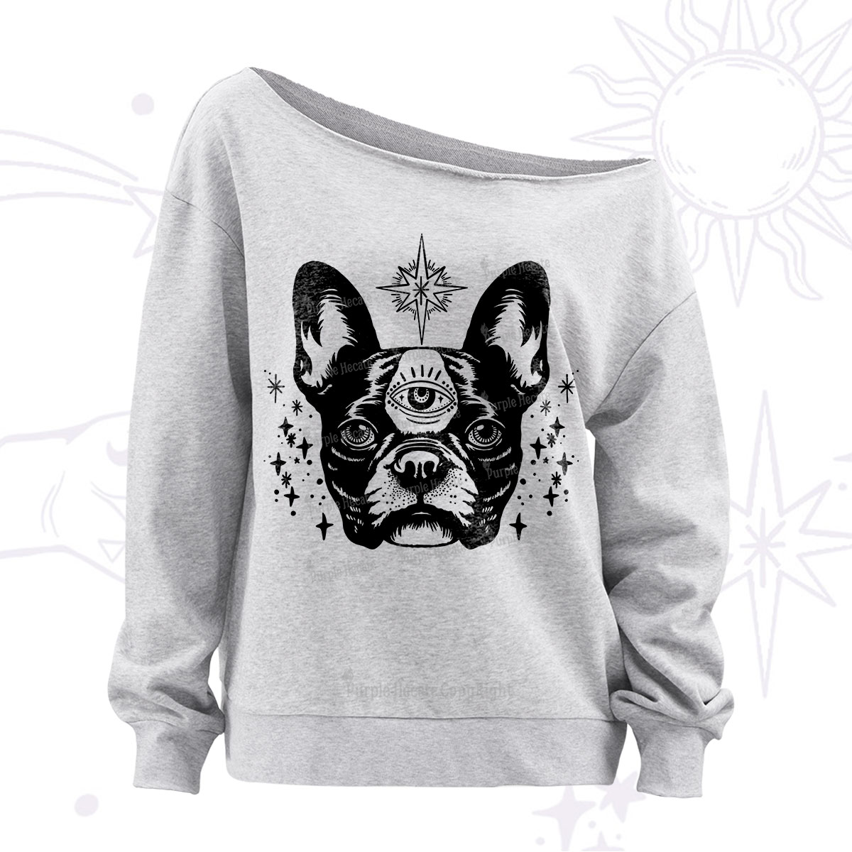 Purplehecate Like A Boss Off The Shoulder Sweatshirt