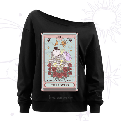Purplehecate The Lovers Tarot Off The Shoulder Sweatshirt